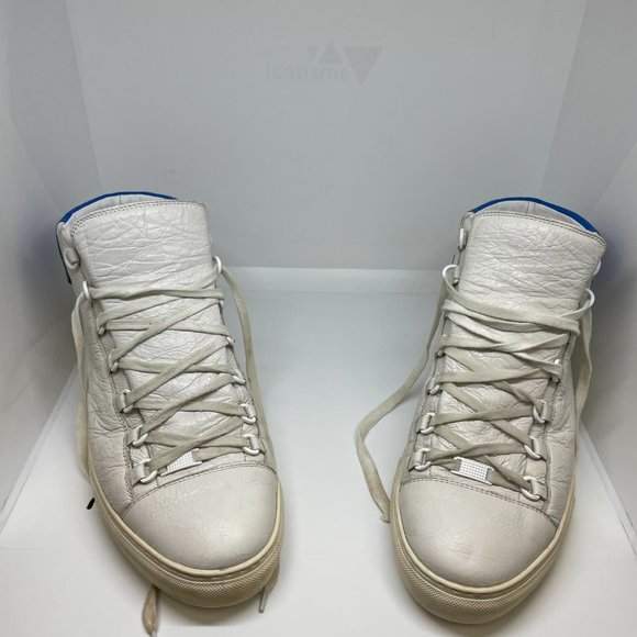 Balenciaga Arena Highs - Blanc / Bleu  Men's Sneakers - Picture 3 of 14